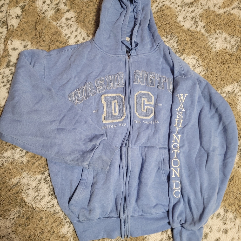 Washington DC Light Blue Zip-up Hoodie